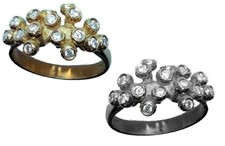 NEW: Grapes Ring-Sterling Silver  CZ Cubic Zirconia Crystals-The Good Life Joy