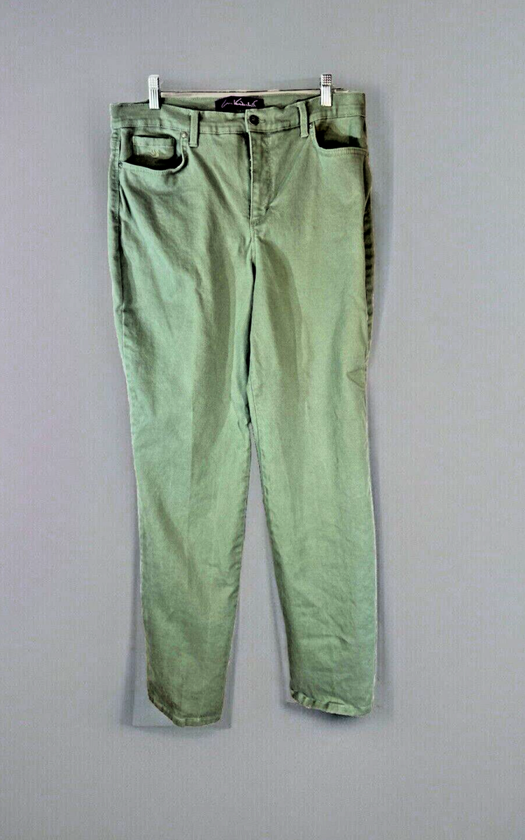 Gloria Vanderbilt Amanda Jeans Womens 12 Olive Green High-Rise Straight  Denim