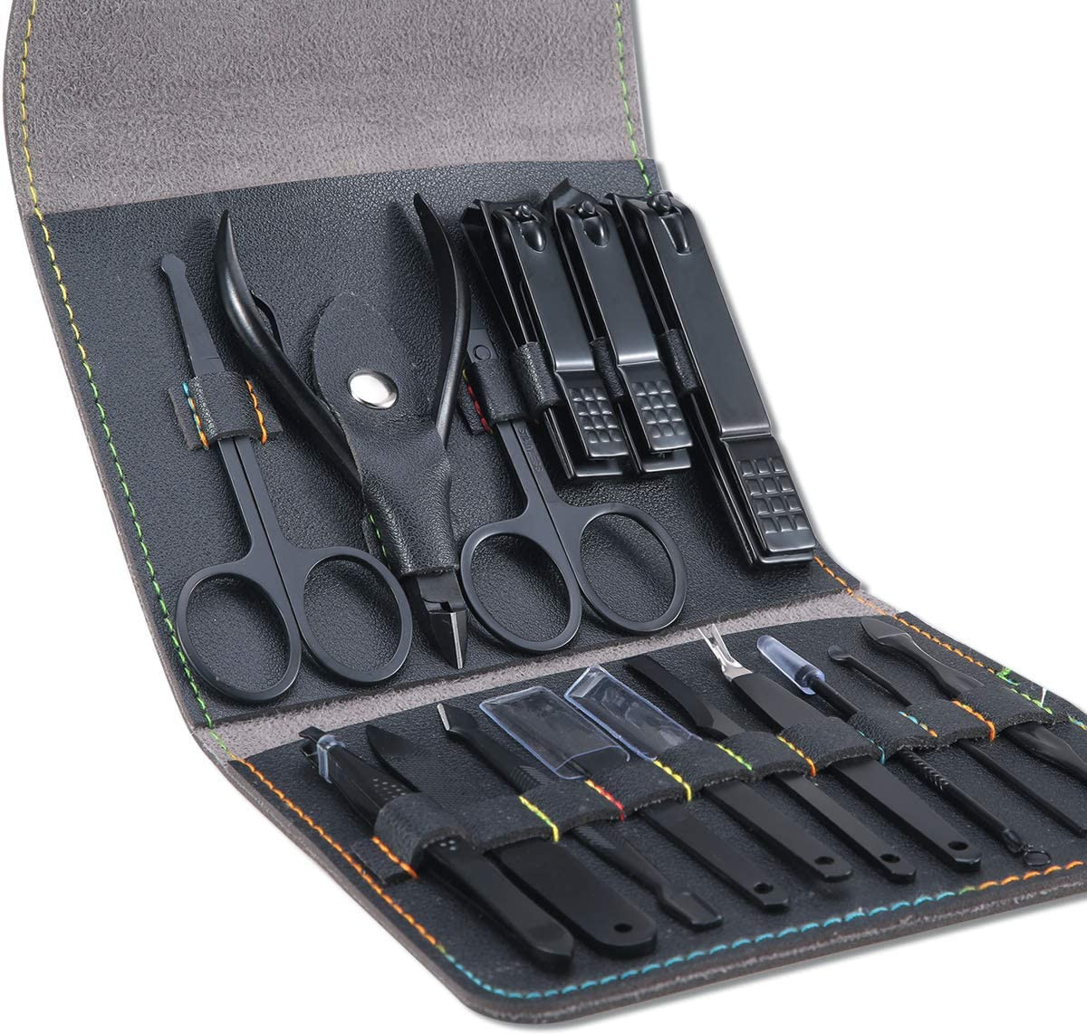 Grooming Kit Professionale per Manicure e Pedicure - Set Lusso Acciaio Inox