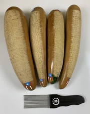 Guiro Artesanal Corte Diamante 8"-10” Bandera Puerto Rico Y Puyero 5d2.