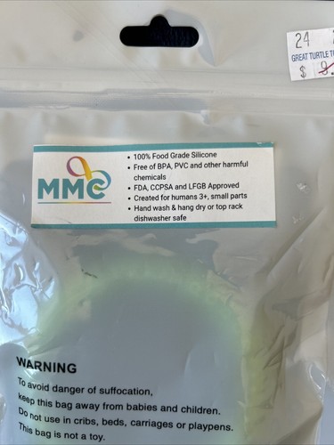 New MMC Silicone Chewable Teether Bracelet Lime Green - Picture 5 of 6