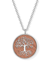 Lebensbaum auf Walnussholz mit 45 + 5 cm Kette Durchmesser: 21 mm