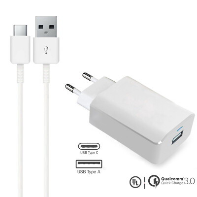 18W Schnellladegerät QC3.0 - UL & Qualcomm 3.0 mit USB-A zu USB-C  Kabel