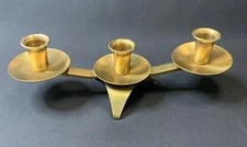 Vintage Vogue Brass 3 Tier 3 Candle Holder Mid Century Modern Hollywood Regency
