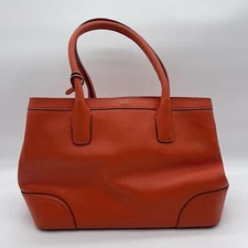 Lauren Ralph Lauren Fairfield City Shopper Purse Handbag Mandarin Orange Leather