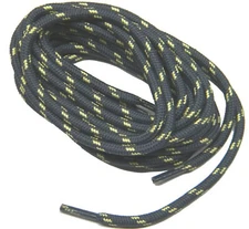 1 pair Dark Grey w/ Yellow Heavy 7/32 thick shoelaces made with Kevlar strands