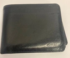 GIUDI Italy Men’s Bifold Wallet – Genuine Black Leather – RFID Vintage Style