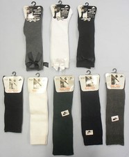 School Uniform Socks  Long Knee High Bow Pack Of 3 Ladies Kids Girls Plain