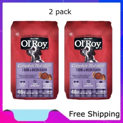 Ol' Roy Complete Nutrition T-Bone & Bacon Flavor Dry Dog Food, 46 lbs x 2 pack