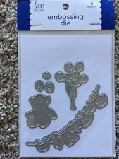 Love Nicole Embossing Die Teddy Bear, Clothes, Balloons 6 dies new
