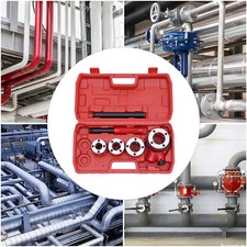 Pipe Threading Kit Pipe Threader 1/2''-1-1/4'' BSPT Plumber Set Die Dies Set Red