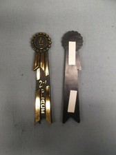 12 Piece 2nd Place Trophy Ribbon Trim Gold Black Flat Freeman