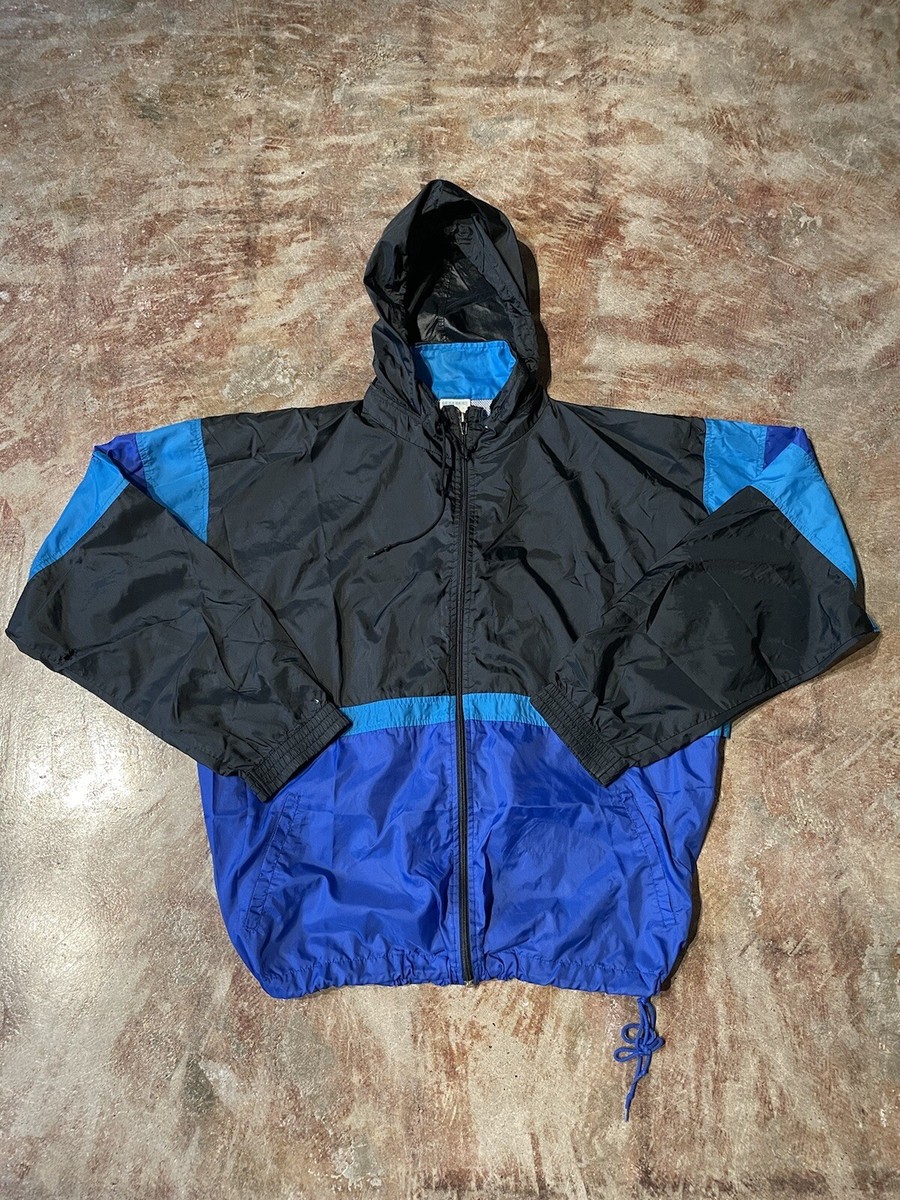 Cheetah Vintage Windbreaker Jacket Purple Blue Black Colorblock