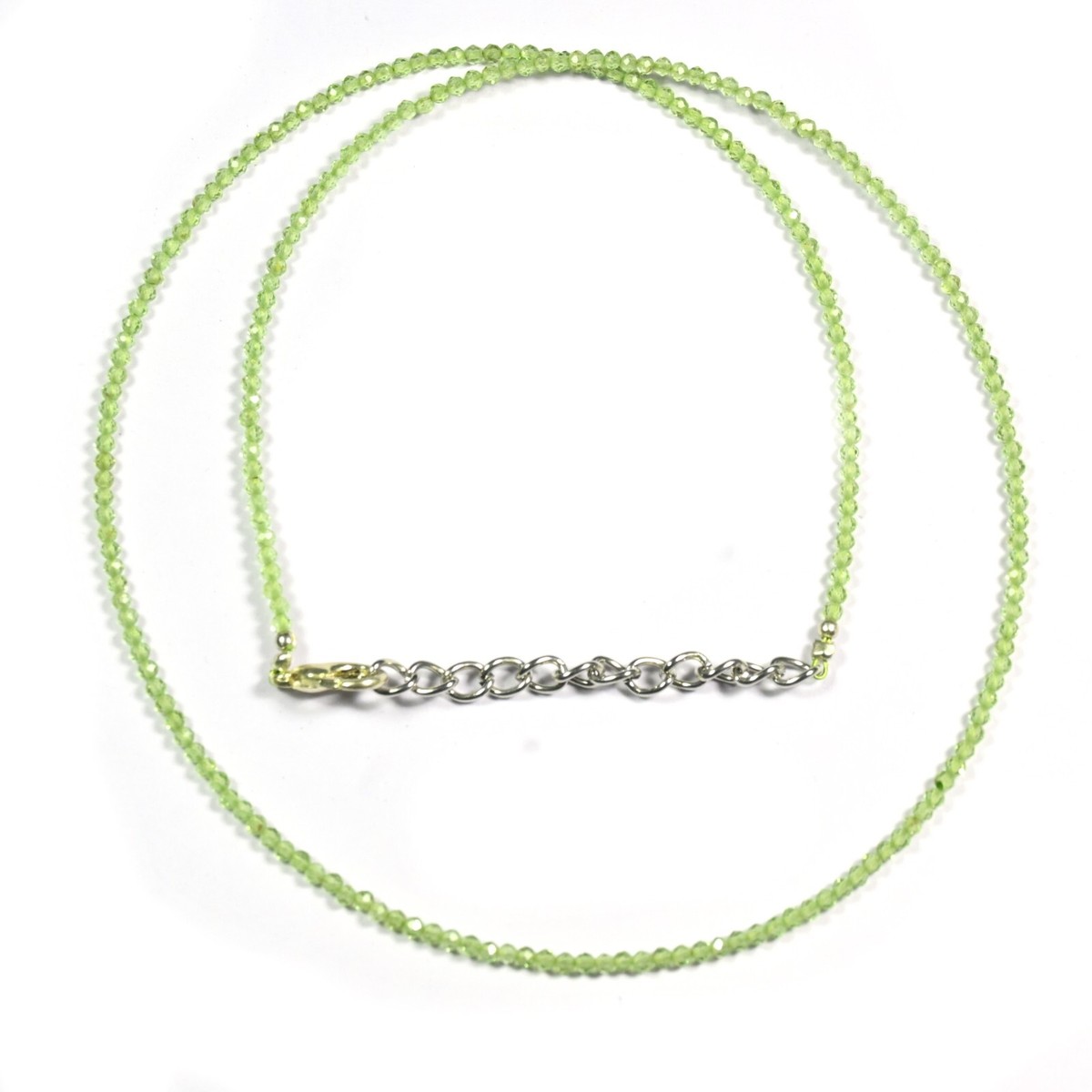 Green Peridot Faceted Round August Birthstone Beads Choker Women