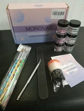 Morovan Acrylic Nail Powder for Starter - 6 Colors Acrylic  4 brush 