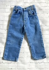 Vtg Toddler Plain Pockets Cowboy Western Jeans Pants Boy Girl Made USA Cotton