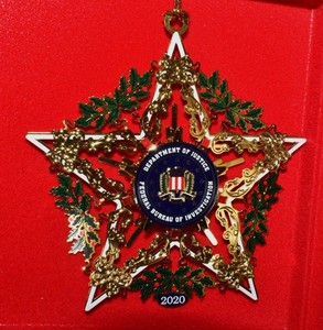 2020 FBI Collectible Christmas Ornament Employee Gift - Gold Plated