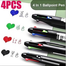 4PCS Multicolor Ballpoint Pen 0.7mm 4-in-1 Colored Retractable Writing Ball-pen