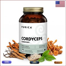 PURICA Cordyceps 120 Vegan Caps 30-Day Supply - Energy, Vitality, Respiratory