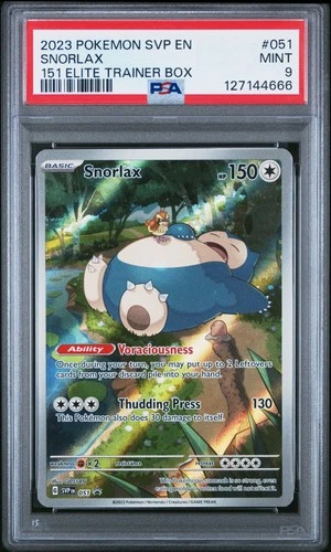 2023 POKEMON SVP EN-SV BLACK STAR PROMO 151 ELITE TRAINER BOX #051 SNORLAX PSA 9