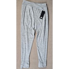 Adidas 3 Stripe Cuffed Melange Jogger Pants Gray Youth Size L NEW AK4962