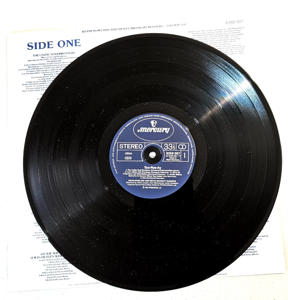 Kevin Rowland authentic signed DEXYS MIDNIGHT RUNNERS Too-Rye-Ay 1982 LP Mercury - Bild 2 von 4