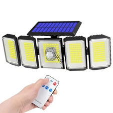 5-Head Solar Wall Light, 300LED, Motion Sensor, Remote Control, Outdoor IP44