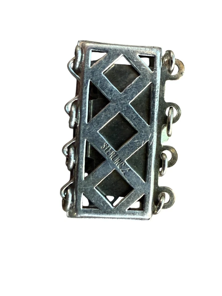 .925 Sterling Silver 4 Multi-Strand Filigree Pearl Bead Clasp Stringing LOT OF 2 - Image 2 of 3