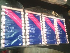 4 -VTG. Salon Care Professional Curved Perm Rods 12 Count pink Total 48 new
