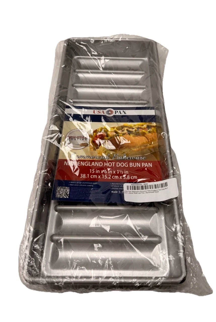 USA Pan Bakeware Nonstick New England Hot Dog Bun and Lobster Roll Loaf Pan |New