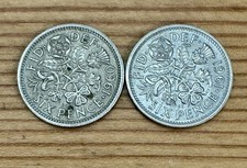 Sixpence 1960 & 1961, Royaume-Uni, Elizabeth II (cuivre-nickel), non classé