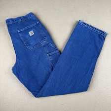 Carhartt Jeans Mens 34x35 Dungaree Fit Carpenter Work Pants Distressed Fastship