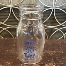 VINTAGE DAVOL Anti Colic GLASS Infant Nurser Baby Bottle 4oz