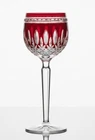 Vintage Waterford Clarendon Ruby Red Cut Crystal Wine Hock Goblet Elegant Stemwa