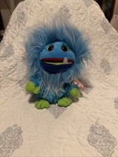 Ty Beanie Frizzys Frizzies Fang Plush Stuffed Animal Blue Monster 7.5" 2015