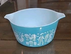 Vintage Pyrex Amish BLUE Butterprint #473 1 Qt Turquoise Casserole No Lid
