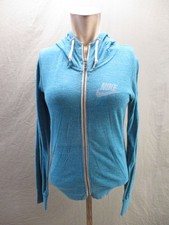 Nike Size XS Womens Blue Organic Cotton Blend Hooded Full Zip Active Jacket 564