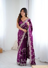 Indian Bollywood Designer Sari Wedding Party Wear Blouse Pakistani Ethnic Saree