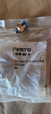 FESTO 153306 QSM-M5-6 Steckverschraubung Druckluft Schlauch Verbinder, gebraucht
