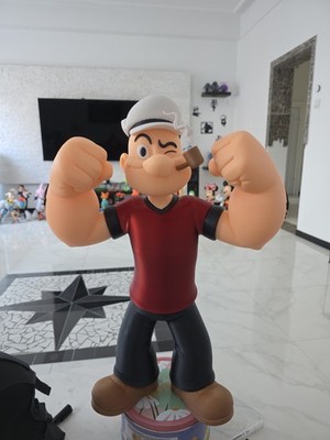 Popeye Figur Kunststoff Comic-Helden Mehrfarbig mit Pfeife 46cm
