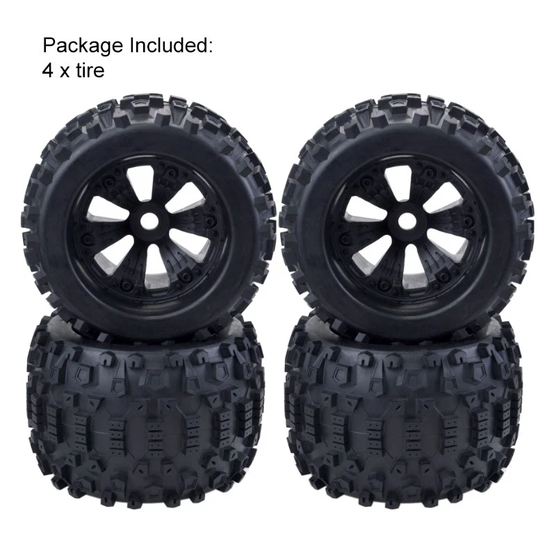 4PCS 170x103mm Wheel Rim Tires Tyres for 1/8 Monster Truck HSP HPI Racing RC Car - Bild 2 von 4