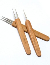 3 Pcs Bamboo Handle Dreadlock Hook Crochet Needle Tool Set Hair Braiding Tool