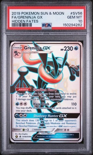 Pokemon PSA 10 Greninja GX SV56/SV94 Sun & Moon Hidden Fates Shiny Vault Mint
