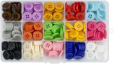300PCS 15mm Resin Buttons 4 Holes Assorted Colors Craft Sewing