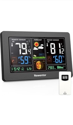 Digital LCD Weather Station Clock Indoor & Outdoor Calendar Thermometer Wireless