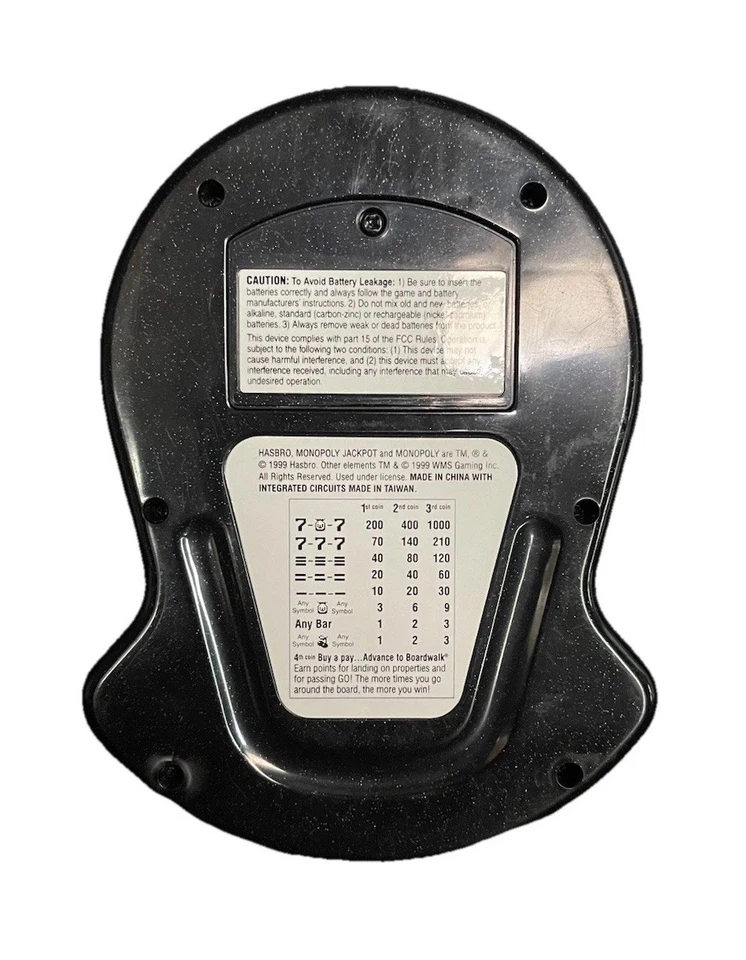 Hasbro Monopoly Jackpot Máquina Tragamonedas Electrónica Portátil Juego-1999-Probado Foto 2 de 4