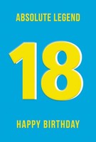 18. Geburtstag Unverpackte GlüCkwunschkarte Mit Umschlag Absolute Legend Happy B