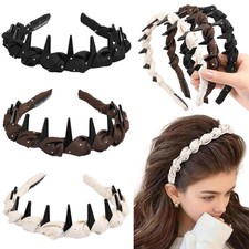 3PCS Zig Zag Headbands for - Non Slip Wavy Headband with Teeth Thin Zigzag He...