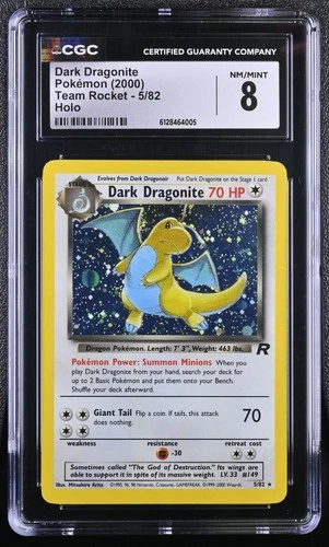 Pokémon Dark Dragonite CGC 8 Team Rocket 5/82 Holo English 2000