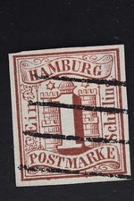 Hamburg Scott 2 1859 1 Schilling Imperf Used
